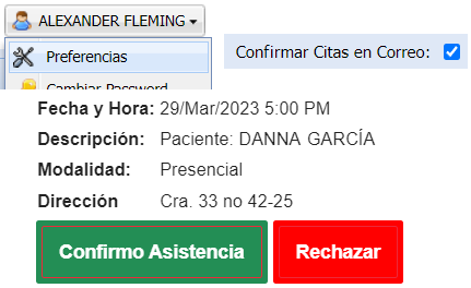 Confirmación de Citas desde Correo Electrónico