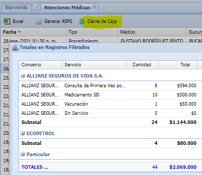 Cierre de Caja