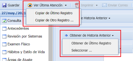 Copiar de una Historia Anterior