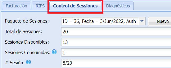 Manejo de Paquetes de Sesiones